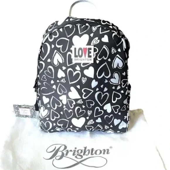 Brighton Endless Love Heart Backpack - Black and White - Picture 3 of 13